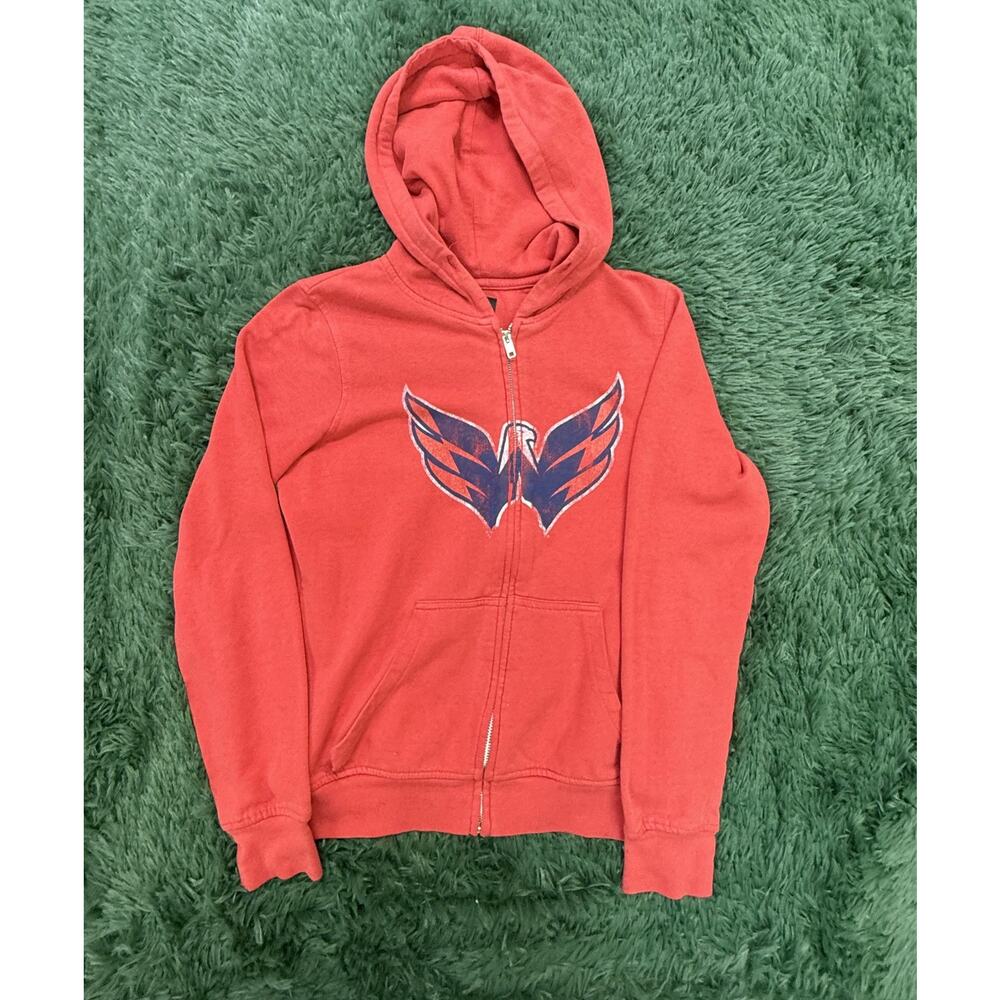 Washington Capitals NHL GIII Gill Sports Red Full Zip Hoodie Sweatshirt Size S